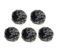 Lavalier Wind Muff 5 Pack Lapel Microphone Wind Muff 0.2/0.4 Inch Furry Lav Windscreen Windproof Wind Screen (0.2inch, Black/White)