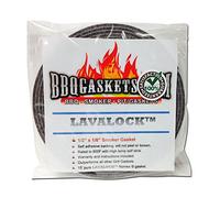 LavaLock 1/2" x 1/8" High Temp Nomex BBQ HT Gasket Smoker Seal, self Stick Grey