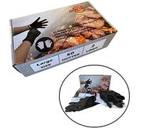 LavaLock Black Disposable Nitrile BBQ Gloves with 2 Cotton Liners for Outdoor Cooking Grilling Smokers and Barbecue Competition, Chef or Kitchen use