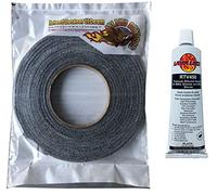 LavaLock Self Stick Kit 1/2" x 1/8" Grey BBQ Smoker Gasket Black RTV Grill Sealer Hi-Temp