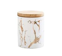 LAVAMI Ceramic Sugar Bowl with Lid,Flour and Sugar Airtight Food Storage Containers for Kitchen,Gold Marbling Canisters-Pink-1 (Color : Wit, Size : 108)