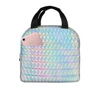 LaVami Colourful Rainbow Colour Hologram Holographic, Lunch Bag Insulated Lunch Box Durable Cooler Thermal Bag Waterproof Lunch Tote Bag
