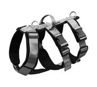 LAVAMOND No Escape Dog Harness Large, Easy on Dog Harness with Handle and Padded Lining, No Pull Harness for Medium Dogs, Adjustable Dog Harness for Hiking Walking, Grey, M