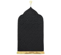 LAVAMOND Thick Muslim Prayer Rug for Ramadan Gifts Soft Islamic Prayer Rugs Portable Prayer Mat for Women Men,PM01-Black