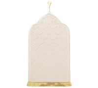 LAVAMOND Thick Muslim Prayer Rug for Ramadan Gifts Soft Islamic Prayer Rugs Portable Prayer Mat for Women Men,PM01-Creme
