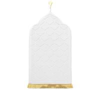 LAVAMOND Thick Muslim Prayer Rug for Ramadan Gifts Soft Islamic Prayer Rugs Portable Prayer Mat for Women Men,PM01-White
