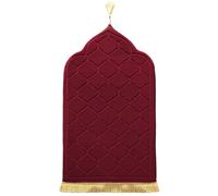 LAVAMOND Thick Muslim Prayer Rug for Ramadan Gifts Soft Islamic Prayer Rugs Portable Prayer Mat for Women Men,PM01-Deep Red