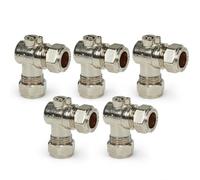 LavaPlumb 15 mm Angled Chrome WRAS Approved ISO Isolation Valve Compression Isolating Valve for Copper Pipe Water Pipe and Plumbing Repairs