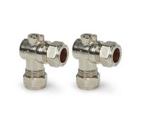 LavaPlumb 15 mm Angled Chrome WRAS Approved ISO Isolation Valve Compression Isolating Valve for Copper Pipe Water Pipe and Plumbing Repairs
