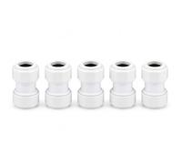 LavaPlumb 22mm Push Fit Coupler 5 Pack Plumbing Fittings Copper Pipe | White pushfit coupler, WRAS approved, 12 bar. Fits 22mm copper, PEX, PB and barrier plastic plumbing pipe. Tool-free, 5 pack