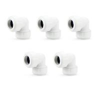 Lavaplumb 22mm Pushfit Elbow White - 5 Pack