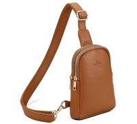 Lavarach Small Sling Bag for Women, RFID Fanny Pack, Vegan Leather Crossbody Bags, Brown, 5.4 x 1.7 x 7.9 inches