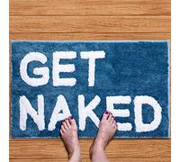 LAVARE HOME Get Naked Bath Rug - Trendy Bath and Shower Mat - Funny Bath Rug for Shower - Home & Bathroom Decor - Bathroom Accessories - Cute Stuff - Cool Things - Washable Rug