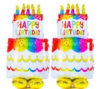 LavaRose 2 Pack 100cm x 45cm Red Freestanding Birthday Balloons. No Helium Needed. Unisex Adults, All Ages
