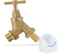 Lavatap 1/2" Wras Approved Brass Outside Tap Kit With Double Check Valve And Ptfe Tape