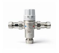 LavaTap 15mm Thermostatic Mixing Valve TMV2 TMV3 WRAS Bath Basin Shower | Dual TMV2 and TMV3 approved for healthcare and assisted bathing. Factory preset 41-43C. Brass body, 15mm compression, 10 bar