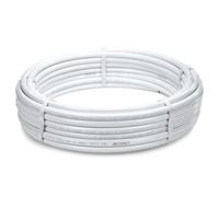 LavaTap 15mm x 50m PEX Barrier Pipe Coil - WRAS Approved Plastic Plumbing Pipe for Hot & Cold Water, Push-Fit Compatible, Copper Alternative, White