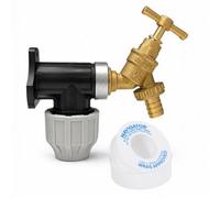 Lavatap 20mm Mdpe Outside Tap Kit - 1/2" Brass Bib Tap, Wall Plate Elbow And Ptfe Tape