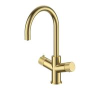 LavaTap 3 in 1 Boiling Water Tap, Instant Hot Water Tap, Swan Neck Brass | Tap Only, Needs LavaTap 2.4 L Tank and Filter, Boiling Up to 98 °C, Hot and Cold, Swivel Spout, Lifetime Tap Body Guarantee