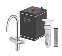 Lavatap 3 In 1 Boiling Water Tap Swan Neck Kitchen Mixer Tap Kit With Hot-Tank And Hot-Filter 2.4L 1.5Kw - Chrome