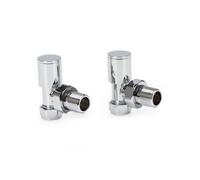 LavaTap Angled Chrome Radiator Valves 15mm Brass Manual Heating Pair
