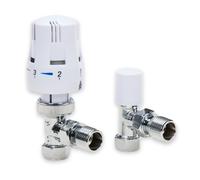 LavaTap Angled Thermostatic Radiator Valve TRV & Lockshield 15mm x 1/2"