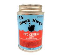 LavaTap Black Swan PVC Cement 118ml, Clear Solvent Weld PVC Pipe Glue | Regular Bodied, Fast Acting, For Fittings up to 4in 110mm, Waste Soil and Drainage, Leak Resistant Joints, Trade and DIY