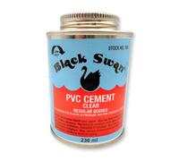 LavaTap Black Swan PVC Cement 236ml, Clear Solvent Weld PVC Pipe Glue | Regular Bodied, Fast Acting, For Fittings up to 4in 110mm, Waste Soil and Drainage, Leak Resistant Joints, Trade and DIY