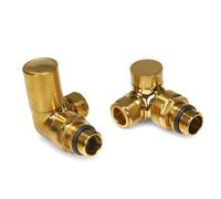 LavaTap Brushed Brass Corner Manual Radiator Valve Pair