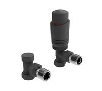 LavaTap Designer Anthracite Thermostatic Radiator Valve Trv Twin Pack Angled