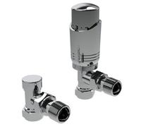LavaTap Designer Chrome Thermostatic Radiator Valve Twin Pack Trv Angled