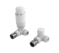 LavaTap Designer White Thermostatic Radiator Valve Twin Pack Trv Corner