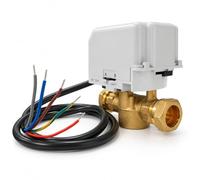 LavaTap Drayton ZA5 22mm 2 Port Zone Valve 27100, Actuator and Valve Body | Complete Unit, ZA5 Actuator Head Fitted to Brass Valve Body, 22mm Compression Ends, S-Plan, Spring Return, Manual Lever, 230V