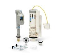 LavaTap - FlushDaddy Long Life Cistern Spares Pack Universal Toilet Repair Kit with Dual Flush Valve Fill Valve Chrome Button 1½″ and 2″ Outlets Bottom Entry Brass Inlet WRAS Approved