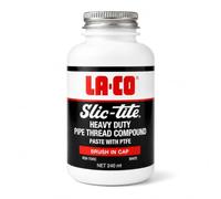 LavaTap LA-CO Slic-Tite Pipe Thread Compound 240ml, PTFE Paste with Brush | Brush in Cap, Metal and Plastic Threads, Water, Gas, LPG, Air and Steam, Non Hardening for Easy Strip Down, NSF 61 Listed