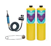 LavaTap Lead Welding Torch Kit 2 Pack, MAPP Gas Brazing and Soldering | Choose 1 or 2 x 400g MAPP gas. Fine-nozzle flame for lead bossing, flashing, soldering, brazing, jewellery & model making