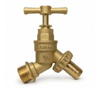 Lavatap Outside Garden Tap 1/2 Inch Brass Bib Tap Hose Tail Wall Mounted Bibtap