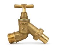 LavaTap Outside Tap 3/4 Inch Brass Bibtap with Hose Tail Outdoor Wall Mounted Garden Tap for Hose Pipe Connection and General Outdoor Water Use