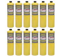 LavaTap Salvus MAPP Gas 12 Pack - 400g MAP Gas Bottles for Blow Torch | Burns hotter than propane for fast soldering & brazing. Fits Rothenberger, Bernzomatic & standard 7/16 EN417 torches