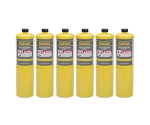 LavaTap - Salvus Mapp HTi Gas for Blowtorch Plumbing Blow Torch Bottle for Plumbers Soldering Mechanics Burns Hotter Than Propane (6 Units)