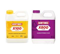 LavaTap Sentinel X100 & X800 Bundle - Central Heating Cleaner and Inhibitor Set - Sludge Remover, Radiator Flush, Rust Prevention, pH Neutral, Treats 100 litres, Heating System Maintenance