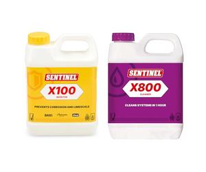 LavaTap Sentinel X100 & X800 Bundle - Central Heating Cleaner and Inhibitor Set - Sludge Remover, Radiator Flush, Rust Prevention, pH Neutral, Treats 100 litres, Heating System Maintenance