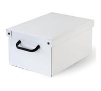 LAVATELLI Baulino Bianco, decorative storage box, cardboard storage boxes with lids, storage boxes with lids and Handles, clothes storage, toy box storage, storage baskets, teddy storage, White,