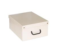 Lavatelli Cardboard Storage Boxes with Lid Beige 32x42x17.5cm Organiser Box | Stackable storage boxes in cardboard with lid, single box of 32x42x17.5 cm, for clothes and blankets. Made in Italy