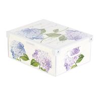 Lavatelli Cardboard Storage Boxes with Lid Hydrangeas 32x42x17.5cm Bedroom | Cardboard storage boxes with lids in cardboard, single box of 32x42x17.5 cm, for clothes and blankets. Made in Italy