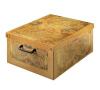 Lavatelli Cardboard Storage Boxes with Lid World Map 32x42x21cm Bedroom | Stackable storage boxes in cardboard with lid, single box of 32x42x21 cm, for clothes and blankets. Made in Italy