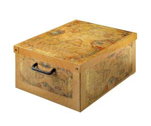 Lavatelli Cardboard Storage Boxes with Lid World Map 32x42x21cm Bedroom | Stackable storage boxes in cardboard with lid, single box of 32x42x21 cm, for clothes and blankets. Made in Italy