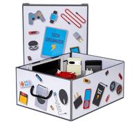 Lavatelli Tech Organizer Storage Box - Large Electronics Accessories Case with Lid & Adjustable Dividers - Gaming & Gadget Storage - 42 x 32 x 17.5 cm (16.5 x 12.6 x 6.9 in)