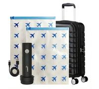 Lavatelli Vac-U-Set Travel Vacuum Set - USB-C Wireless Pump + 2 Bags 40×60 cm | Space-Saving Packing for 55×40×20 cm Cabin Trolley & Suitcase | Ryanair & easyJet Compatible