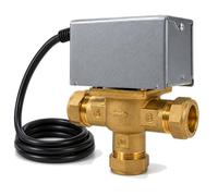 LavaTherm 3 Port Mid Position Valve 22mm Replaces Honeywell V4073A1039 | Y Plan powerhead fitted, heats radiators and cylinder together, 230-240V auxiliary switch, manual lever, nuts and olives